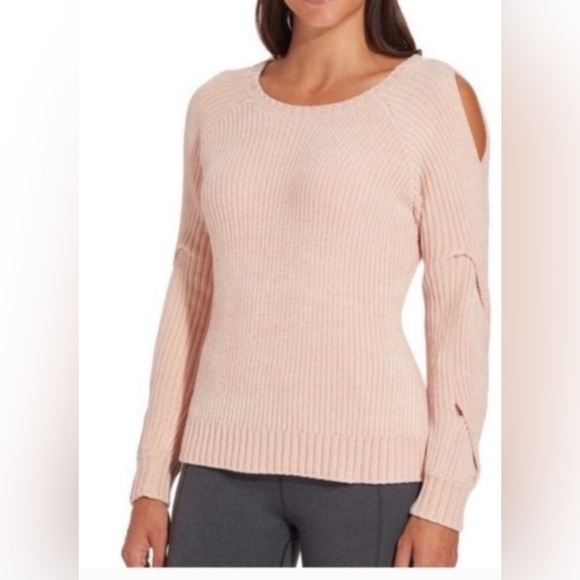 CALIA by Carrie Underwood Effortless Open Sleeve Chenille Blush Pink Sweater - L - Picture 1 of 12